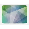 thumbnail image 1 of Teal and White Bath Mat, Abstract Triangles Angled Shapes Geometrical Contemporary Futuristic Design, Non-Slip Plush Mat Bathroom Kitchen Laundry Room Decor, 29.5 X 17.5 Inches, Multicolor, Ambesonne, 1 of 2