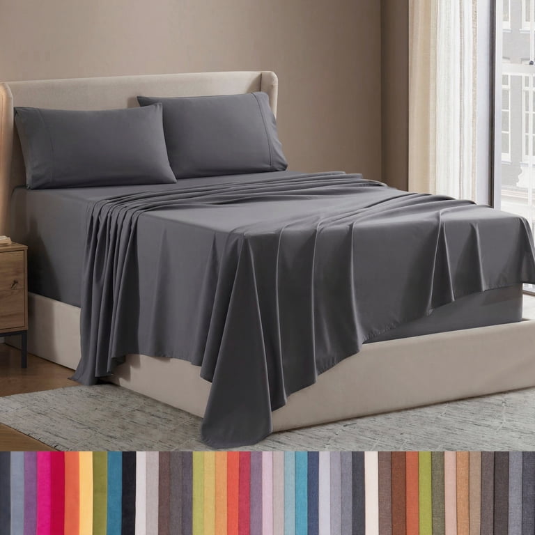 Lammaloe Queen Microfiber Sheet Set, Dark Gray (4-Piece) photo 1