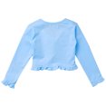 thumbnail image 4 of iiniim Kids Girls' Ballet Dance Wrap Top Cotton V Neck Long Sleeves Cover Up Blouse Light Blue 3, 4 of 7