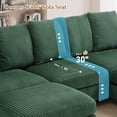 thumbnail image 5 of Wiilayok 110" Oversized U-Shaped Cloud Couch Sectional with Modular Design for Living Room: Comfy Corduroy, Ottoman, USB Port, Cup Holder, Armrest Storage, Side Pocket, Green, 5 of 9