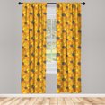thumbnail image 5 of Ambesonne Daisy Window Curtains, Yellow Orange Petals Print, Each 28" W x 95" L, Dark Taupe Orange, 5 of 5