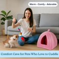 thumbnail image 4 of Casa para Gatos con Cama Interior y Cojín de Espuma Removible PETMAKER Rosa, 4 of 7