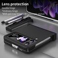 thumbnail image 7 of MonsDirect for 6.7 inch Samsung Galaxy Z Flip 3 5G 2021 Case with A Capacitance Pen, Two Hinge Protection Hard PC Back Anti-Drop Shockproof Full Coverage with S Pen Holder for Galaxy Z Flip 3, Black, 7 of 7