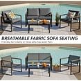 thumbnail image 5 of NATURAL EXPRESSIONS 4 Piece Patio Furniture Set, Outdoor Sectional Conversation Set, Tempered-Glass Ttable, Dark Grey, 5 of 7