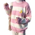 thumbnail image 1 of Pull Kawaii Ulzzang Universitaire Contraste Rayé Lune Vêtements, 1 of 7