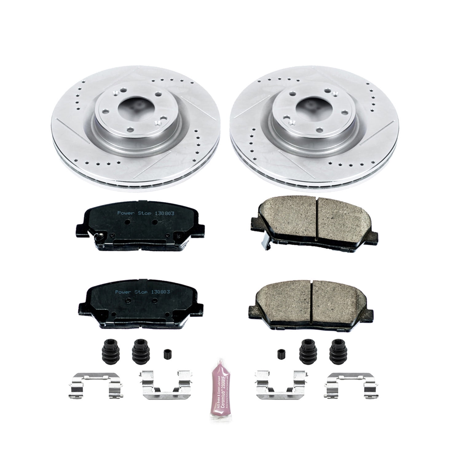 PowerStop Front Z23 Evolution Sport Carbon-Fiber Ceramic Brake Pad and Drilled & Slotted Rotor Kit Fits: HYUNDAI Select Models K6169