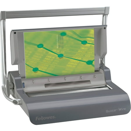 Manual Wire Binding Machine - Fellowes, FEL5217401, Quasar Wire Binding Machine, 1 Each, Metallic Gray