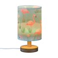 thumbnail image 2 of Flamingo Floral Bedside Table Lamp LED Warm Lights with USB Charging Port Retro Cylinder Desk Lamps, 2 of 7