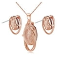thumbnail image 6 of Leafael [Presented by Miss New York Austrian Crystal Rose Gold Plated Oval Double Circle Shape Red Magma Jewelry Set Earrings Pendant Necklace, 18" +, 6 of 7
