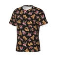 thumbnail image 5 of Vsdgher Rose Flower Bear Print Men's Dry Fit Mesh Athletic Shirts Moisture Wicking Tennis T-Shirt Tops, 5 of 9
