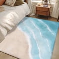 thumbnail image 4 of Summer Blue Beach Wave Area Rugs 3x5 ft Coastal Nautical Watercolor Gradient Ocean Washable Rug Non Slip Indoor Carpet Absorbent Floor Mat for Living Room Bedroom Dining Room, 4 of 9