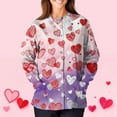 thumbnail image 3 of Valentines Day Womens Scrub Jacket Plus Size Cute Heart Print Scrubs Top Snap Front Casual Long Sleeve Nurse Uniforms Workwear, 3 of 3