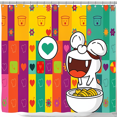 thumbnail image 1 of Cheerful Cartoon Shower Curtain with Noodles - Vibrant Colorful Design for a Whimsical Bathroom Decor, 1 of 4