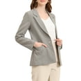 thumbnail image 5 of Allegra K Women's Notched Lapel One Button Hip Length Houndstooth Blazer, 5 of 7