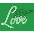 thumbnail image 2 of Junior's Star Wars: The Mandalorian Grogu Gazing Love Graphic Tee Kelly Green 2X Large, 2 of 3