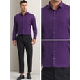 thumbnail image 4 of Unique Bargains Men's Long Sleeve Regular Fit Business Button Down Formal Shirt S Purple, 4 of 6