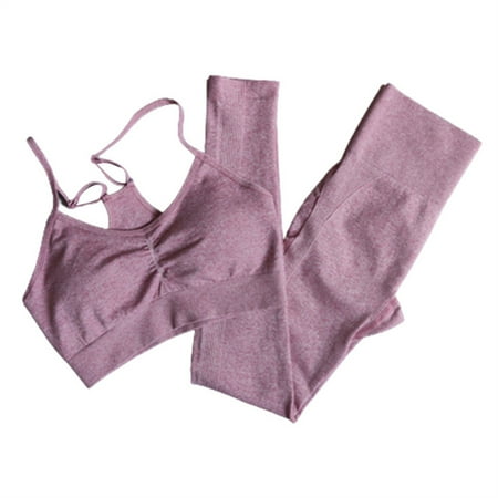 

Workout Gym Set for Women Seamless Comfortable Sports Bra Sports Bra Tops for Women Pink M Bra And Trousers