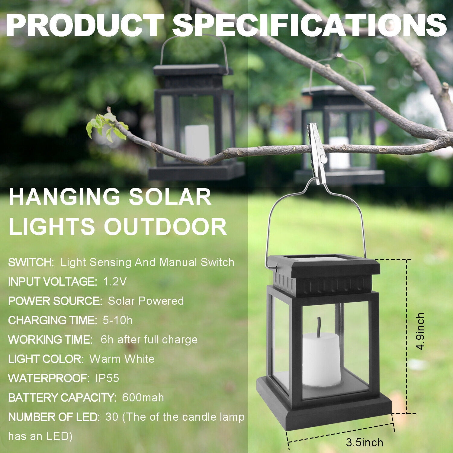 Solar lights 2024 with switch