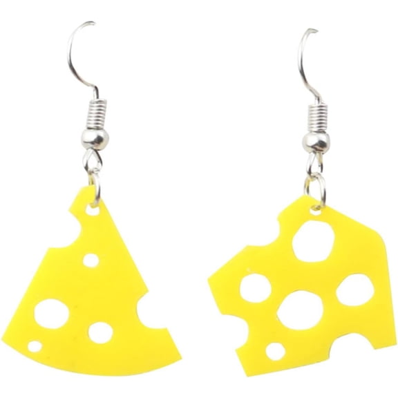 Cute Sweet Cheese Lightweight Drop Dangle Earrings Acrylic Funny Biscuit Simulation Cheesecake Creative Asymmetry Statement Jewelry for Women