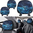 thumbnail image 4 of Jeiento Sea Turtle Car Seat Cover Full Set of 11, with Front Back Seat Covers Floral Keychain Headrest Cover Cup Coasters Handbrake Cover and Gear Shift Cover for Women Men Blue Auto Accessories, 4 of 7