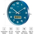 thumbnail image 3 of TIMESS 14" Reloj de Pared Analógico con Pantalla de Fecha, Reloj Moderno a Batería para Sala de Estar (Azul), 3 of 8