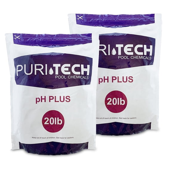 Puri Tech Powder Chemicals pH Plus 40 lb Resealable Bag for Pools & Spas Increases pH