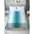 thumbnail image 4 of Ombre Turquoise Flat Sheets Only King Size, Soft Breathable Bed Top Sheets for Mattress, Gradient White Abstract Minimalist Stripe Luxury Bedding Flat Sheets for Home Hotel Bedroom Bed Protection, 4 of 9