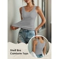 thumbnail image 2 of Anygrew Womens Built in Bra Tank Tops Summer Casual Cami Tanks Wide Strap Camisole, 2 of 5