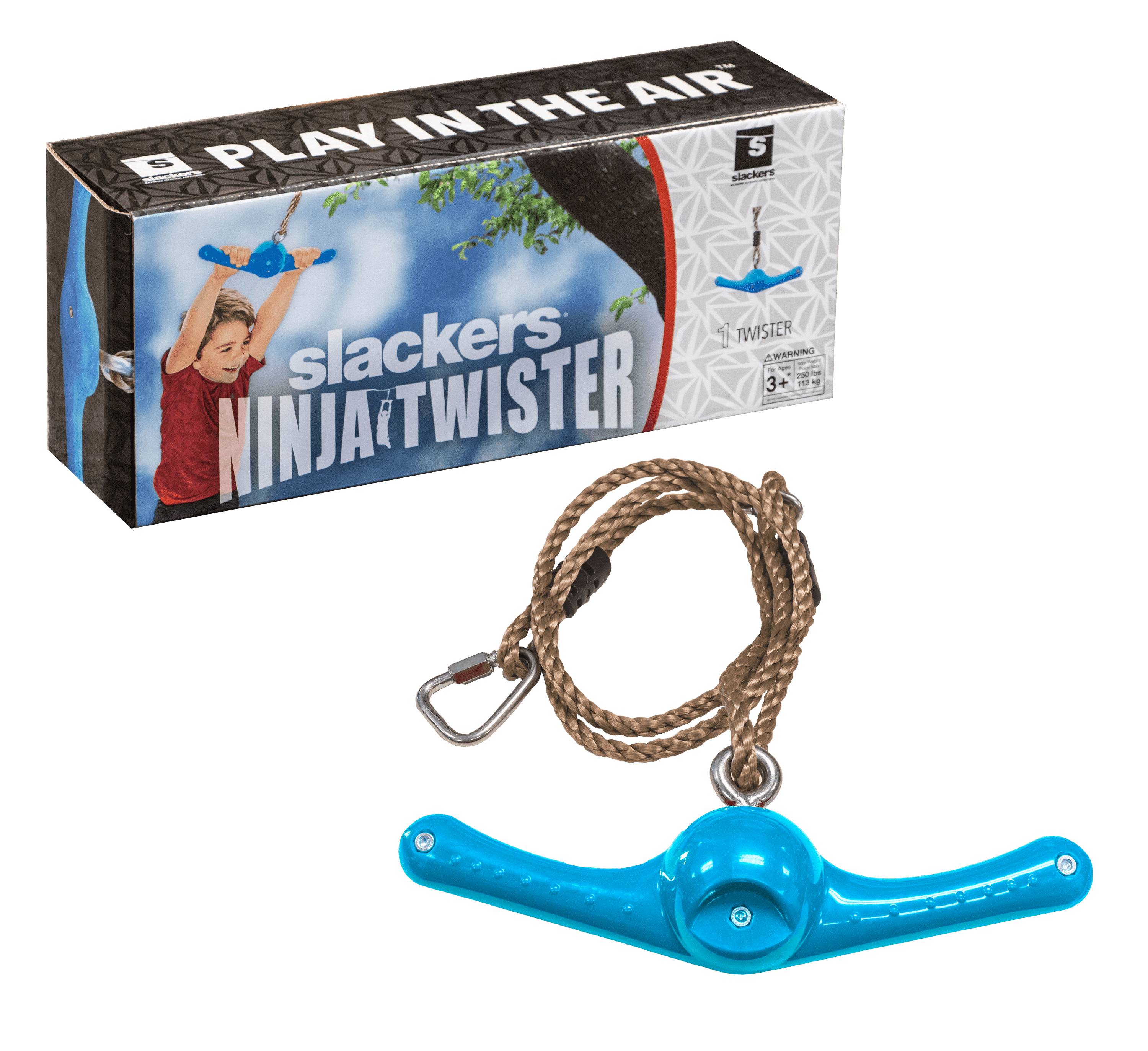 YAMIPROBI Ninja-Twister Swing Spins Set: Slackline Attachments - 360° Handle Twist-Spin Flips Toy Activate Ninja Powers Warrior Accessories Kids