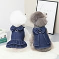 thumbnail image 3 of Visland Dog Dress Stylish Lovely Compact Pet Big Bow Tie Denim Clothes for Puppy, 3 of 8