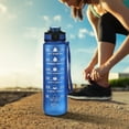 thumbnail image 5 of Loyerfyivos Motivational BPA Free 32 oz Blue ABS Water Bottle with Times To Drink, 5 of 8