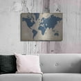 thumbnail image 6 of Luxe Metal Art 'Burlap World Map I Navy' by Sue Schlabach, Metal Wall Art, 36"x24", 6 of 7