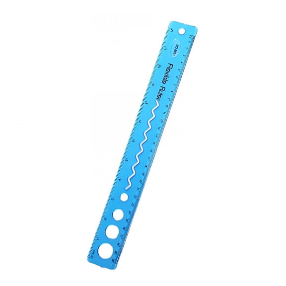 CCOCC 2026 New 12 Inches(30 Cm)Flexible Ruler,Rubber Plastic Ruler,Bendable Rulers,Shatterproof Straight Edge Ruler Soft Ruler for Home&Office-(1 Pack,Blue)