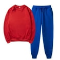 thumbnail image 1 of jovatis Ensembles à Manches Longues pour Femmes Chandail Uni à Col Rond Décontracté Pantalon de Sport Ensemble de Sport pour Femmes, 1 of 5
