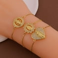 thumbnail image 2 of Fashion Golden Color Box Chain Virgin Mary Charm 14K Yellow Gold Bracelets For Women Shiny CZ Zircon Jewelry, 2 of 8