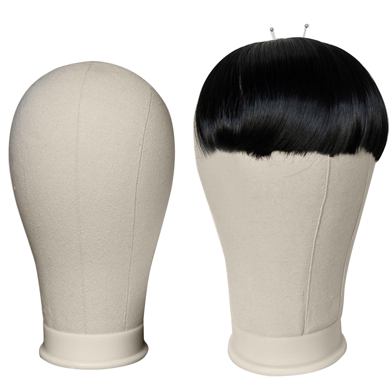 Tnobhg Canvas Block Head Kit Training Styling Mannequin Wig Head DIY Durable Foam Canvas Material Display Head Wig Stand