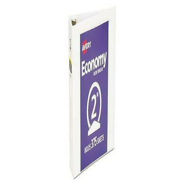 2PK Economy View Binder with Round Rings , 3 Rings, 2" Capacity, 11 x 8.5, White, (5731)