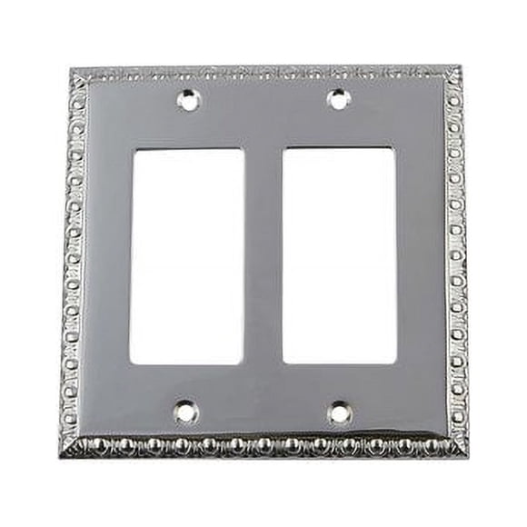 Nostalgic Warehouse 719906 Egg & Dart Switch Plate with Double Rocker, Bright Chrome