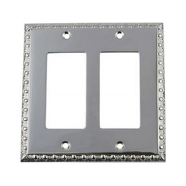 Nostalgic Warehouse 719906 Egg & Dart Switch Plate with Double Rocker, Bright Chrome