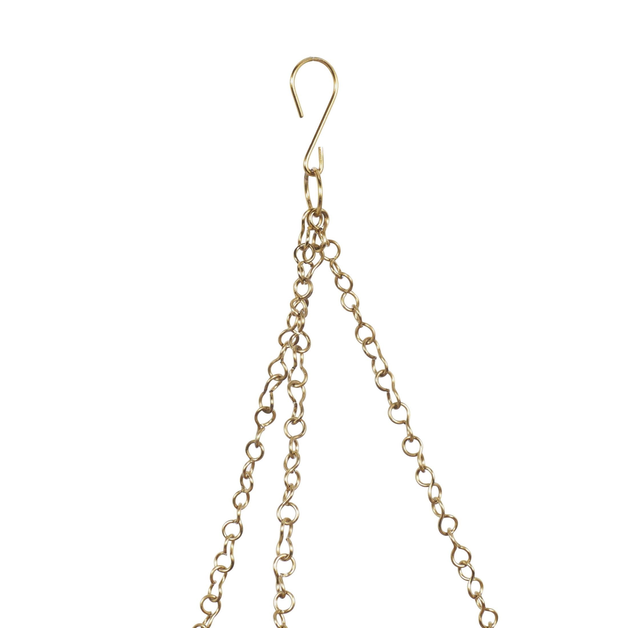 DecMode 5", 7"H Round Gold Metal Hanging Dome Wall Planter with Chain (2 Count)