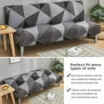 thumbnail image 3 of 2024 Big Size Folding Sofa Bed Cover  Printing Geometric Futon Slipcover  Polyester Elastic Fabric All-Inclusive Cover  Furniture Protector  #05 Grey triangle, 3 of 9