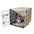 thumbnail image 5 of Berries Dog Crate Cover, Botanical Demonstration of Raspberries and Leaves, Easy to Use Pet Kennel Cover Small Dogs Puppies Kittens, 7 Sizes, Pink Fawn, by Ambesonne, 5 of 6