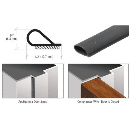 Gordon Glass Black Self-Adhesive Weatherstrip - 100 ft. Roll