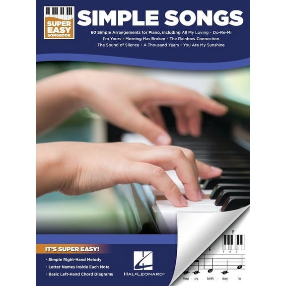 Simple Songs - Super Easy Songbook with Lyrics for 60 Favorite Songs, (Paperback)