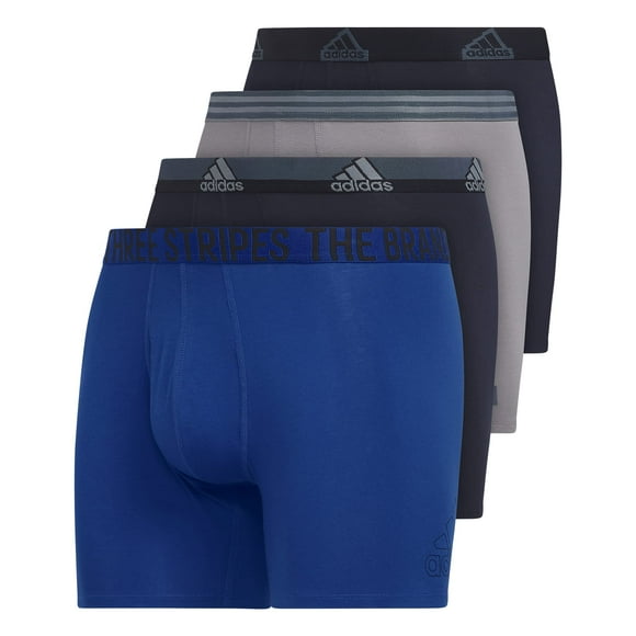Calzoncillos tipo bóxer adidas de algodón elástico para hombre, paquete de 4