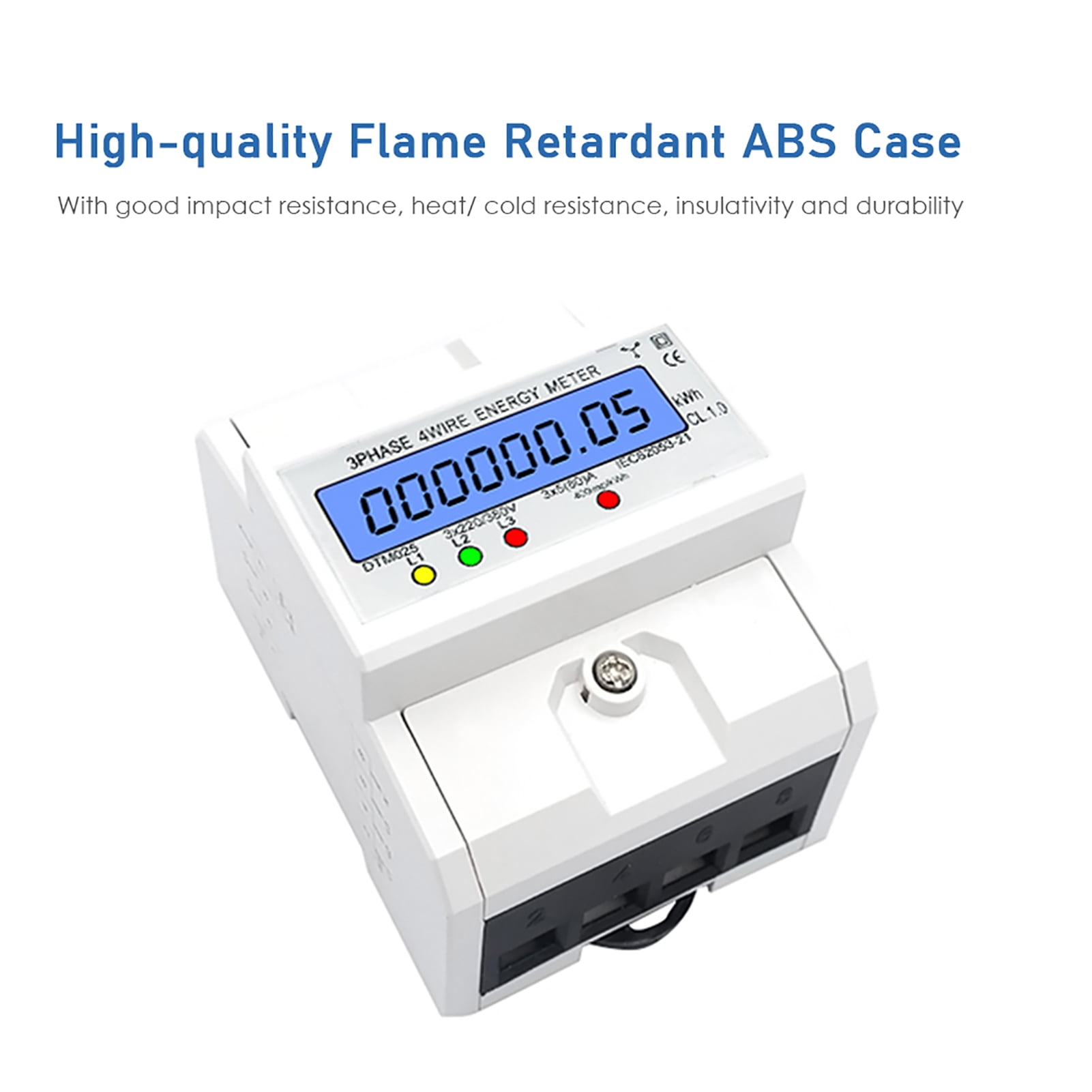 Meters 3 Phase 4 Wire Energy Meter 220/380V 5-80A Energy Consumption KWh Meter DIN Rail Installation Digital Electric Power Meter With LCD Backlight Display