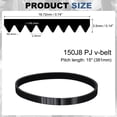 thumbnail image 2 of 4 Pack 150J8 PJ V-Ribbed Belt 8 Ribs 15" Length x 0.74" Width x 0.14" Height, EPDM Rubber Poly V Belt, Multi Wedge Micro V Belt, 2 of 5