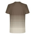 thumbnail image 4 of Hinvhai Striped T Shirts for Men Crewneck Short Sleeve Shirts Summer Casual Tops Gradient Lightweight Basic Pullover Tees Khaki XXL(XXL), 4 of 5