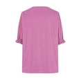thumbnail image 4 of iHengLiXing Spring Tops for Womens Dressy Casual Fashion Women's Casual Large Size Round- Neck Short Solid T-shirt Top Blouse Pink XL, 4 of 4