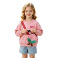 thumbnail image 2 of Tiijoy Little Girls Fruit Graphic Sweatshirt with 3D Bag Casual Cute Crewneck Pullover, Pink, 2 of 4
